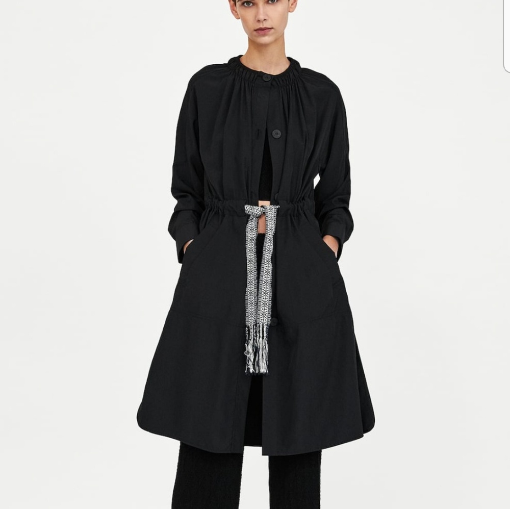 Zara lightweight Parka with Belt Size S